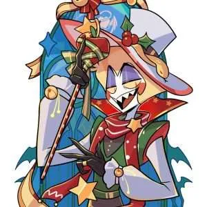 Hazbin Hotel Christmas Lucifer Stainglass